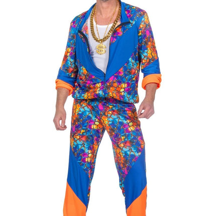 Blauw Oranje Trainingspak Fout Heren 2 delig van Wilbers & Wilbers koop je bij Partywinkel