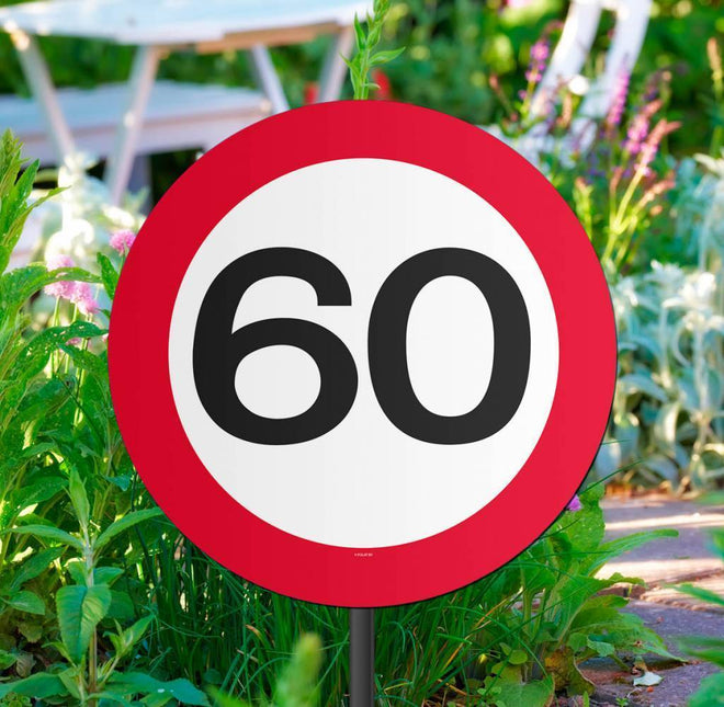 Tuinbord 60 Jaar Verkeersbord 52cm van Folat koop je bij Partywinkel