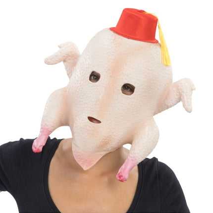 Kalkoen Hoofdmasker met Fez 37cm
