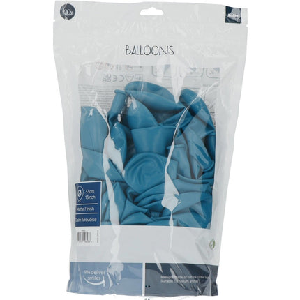 Turquoise Ballonnen Calm Turquoise 33cm 100st van Folat koop je bij Partywinkel