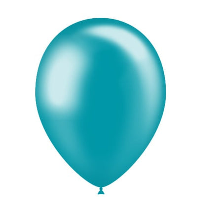 Turquoise Ballonnen Metallic 25cm 50st van Balloonia koop je bij Partywinkel