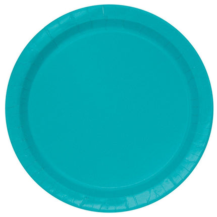 Turquoise Borden 18cm 20st van Unique koop je bij Partywinkel