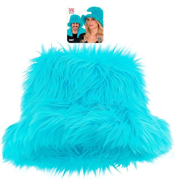 Turquoise Bucket Hat Pluche van Widmann koop je bij Partywinkel