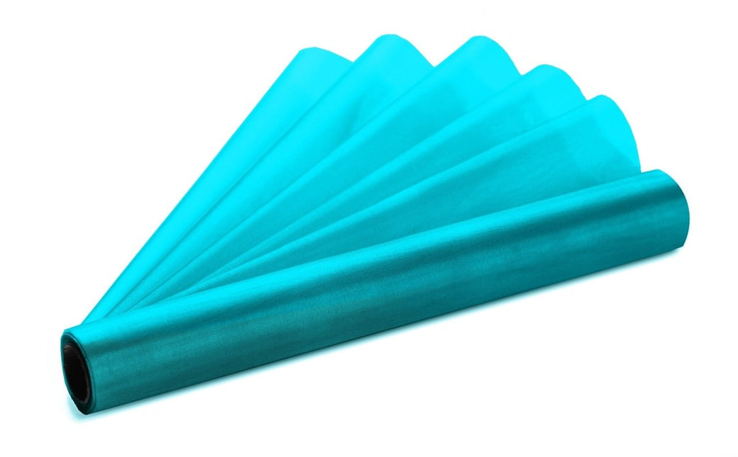 Turquoise Organza Stof 36cm 9m van Partydeco koop je bij Partywinkel