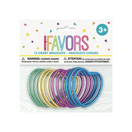 Uitdeelcadeautjes Armbanden Hart 7cm 12st van Unique koop je bij Partywinkel