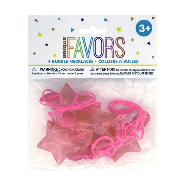 Uitdeelcadeautjes Bellenblaas Kettingen 41cm 4st van Unique koop je bij Partywinkel