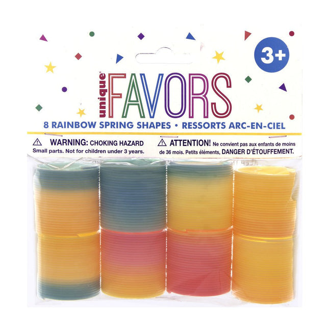 Uitdeelcadeautjes Trapveren Regenboog 4cm 8st van Unique koop je bij Partywinkel