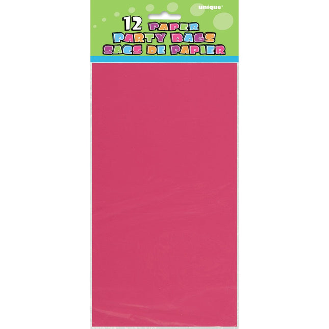 Uitdeelzakjes Roze 25cm 12st van Unique koop je bij Partywinkel