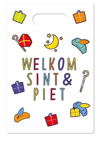 Uitdeelzakjes Welkom Sint & Pieten 6st van Haza Witbaard koop je bij Partywinkel