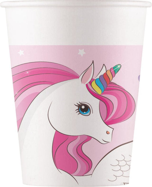 Unicorn Bekers Regenboog 8st van Procos koop je bij Partywinkel