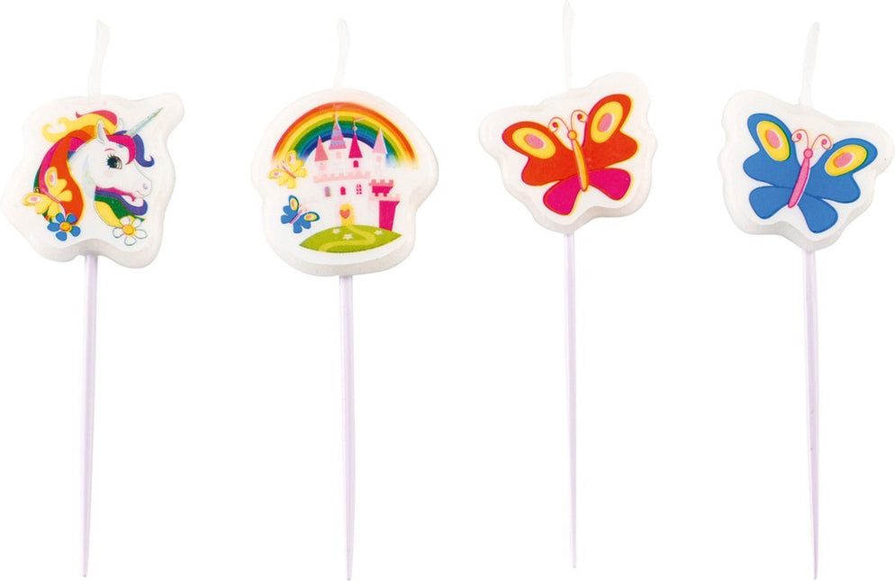 Unicorn Kaarsjes 7,5cm 4st van Riethmueller koop je bij Partywinkel