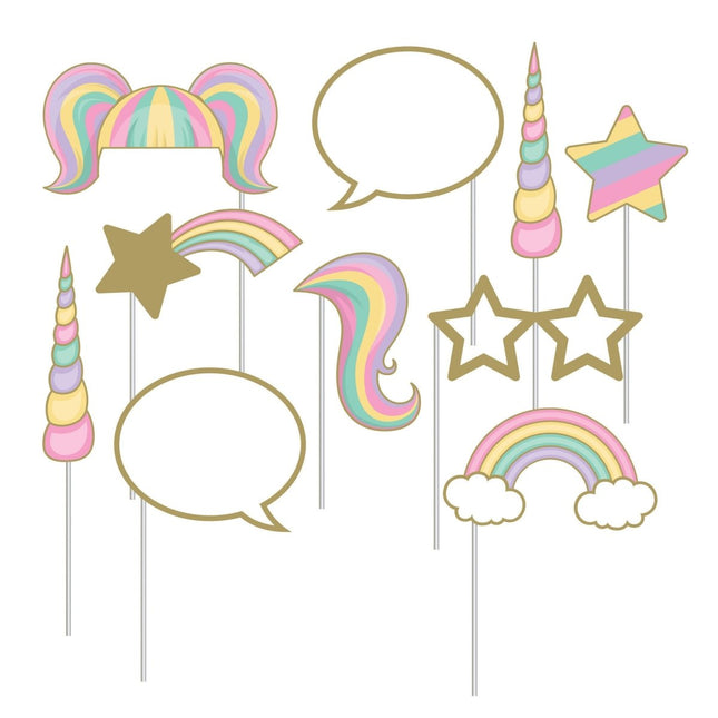 Unicorn Photobooth Props 10st van Creative Converting koop je bij Partywinkel
