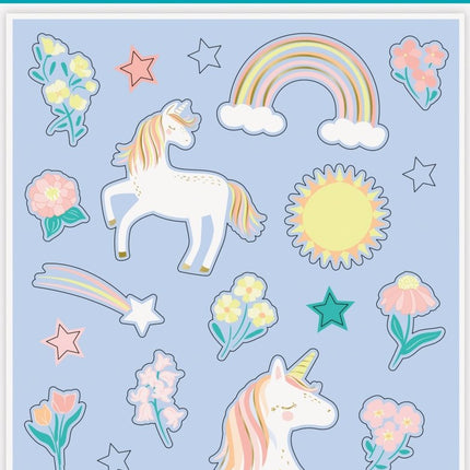 Unicorn Stickers 4st van Unique koop je bij Partywinkel