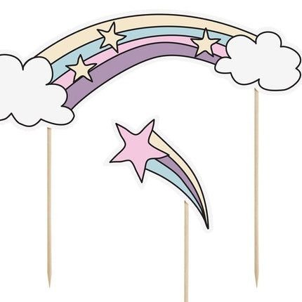 Unicorn Taart Topper Set 5 delig van Partydeco koop je bij Partywinkel