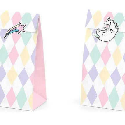 Unicorn Uitdeelzakjes Papier 18cm 6st van Partydeco koop je bij Partywinkel