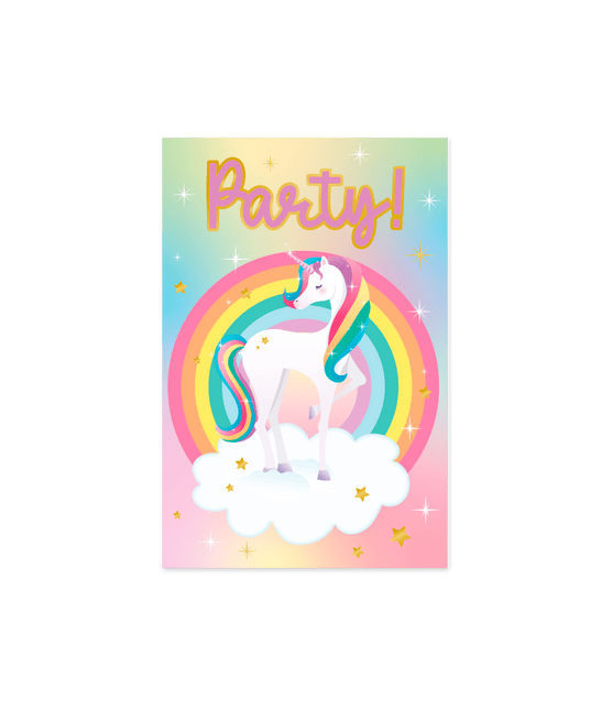 Unicorn Uitnodigingen Gekleurd 6st van Paper Dreams koop je bij Partywinkel