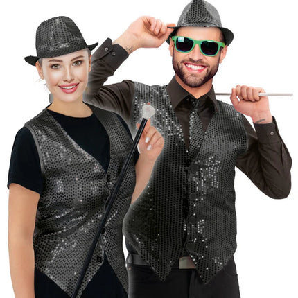 Zwart Vest Pailletten