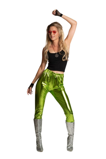 Disco Broek Groen Metallic