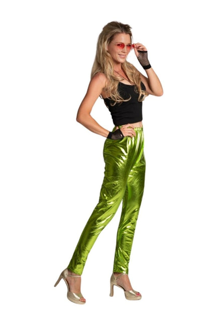 Disco Broek Groen Metallic