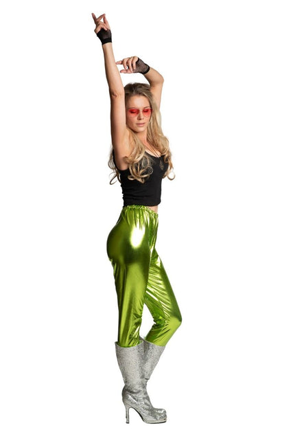 Disco Broek Groen Metallic
