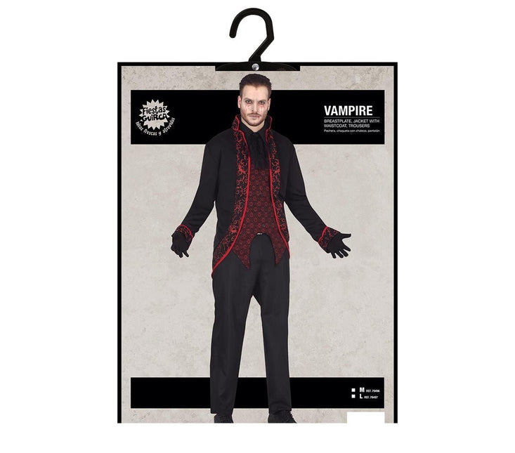 Vampier Halloween Kostuum Heren ROod Zwart van Fiestas Guirca koop je bij Partywinkel