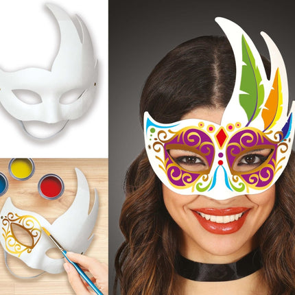 Venetiaans Masker Beschilderbaar van Fiestas Guirca koop je bij Partywinkel