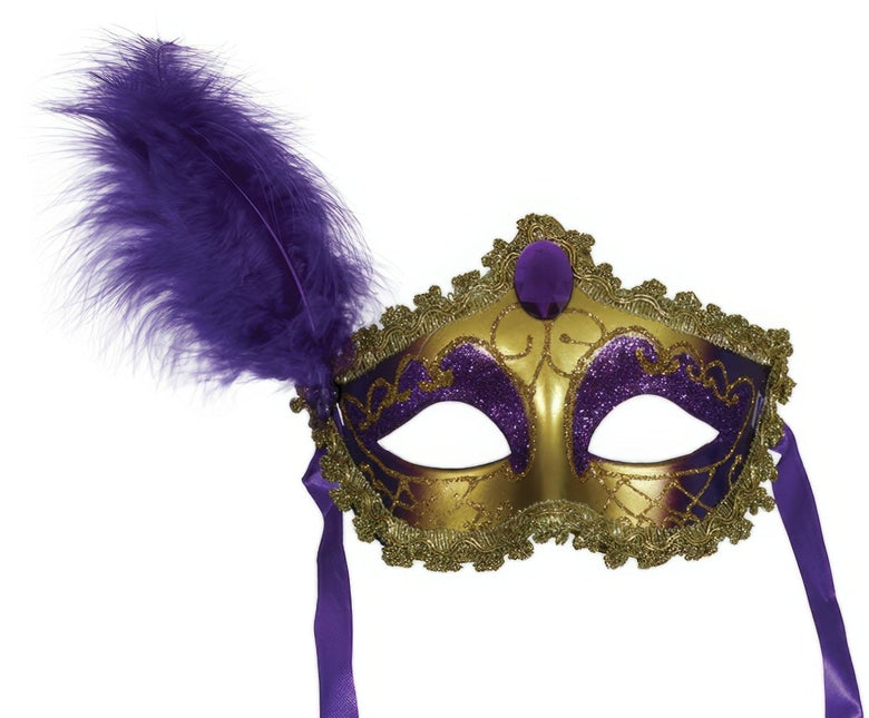 Venetiaans Oogmasker Goud Paars van Fiestas Guirca koop je bij Partywinkel