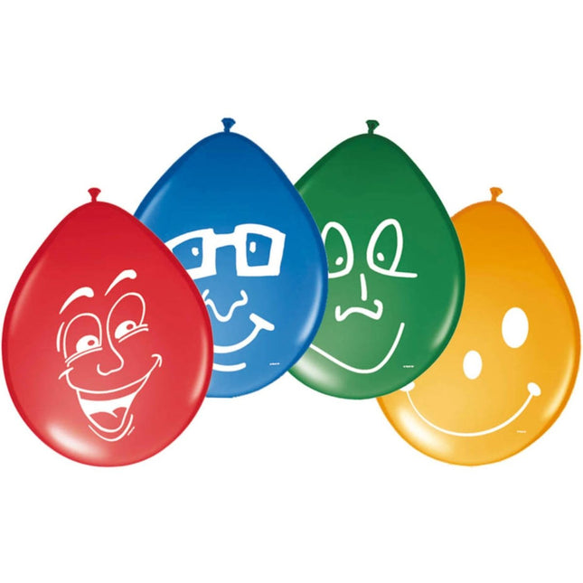 Verjaardag Ballonnen Gezichten 30cm 8st van Folat koop je bij Partywinkel