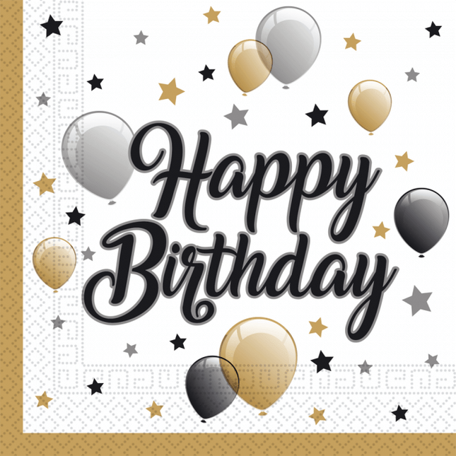 Verjaardag Servetten Milestone 33cm 20st van Procos koop je bij Partywinkel