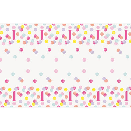 Verjaardag Tafelkleed 1 Jaar Stippen 2,13m van Unique koop je bij Partywinkel