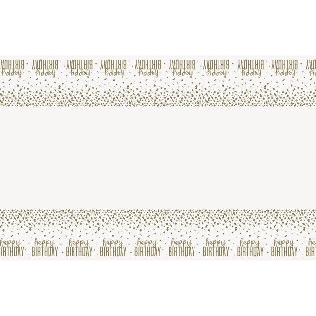 Verjaardag Tafelkleed Goud Confetti 2,13m van Unique koop je bij Partywinkel