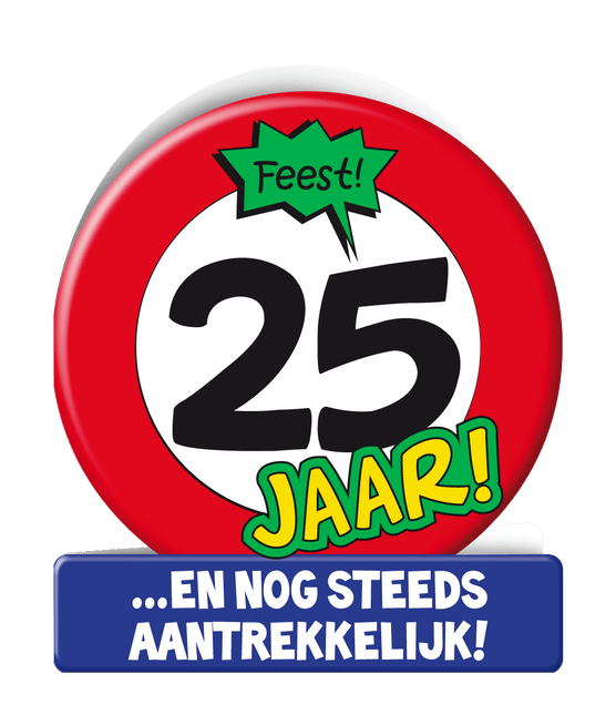 Verjaardagskaart 25 Jaar Verkeersbord 16,5cm van Paper Dreams koop je bij Partywinkel
