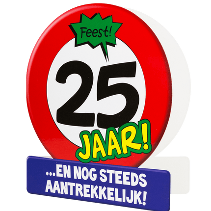 Verjaardagskaart 25 Jaar Verkeersbord 16,5cm van Paper Dreams koop je bij Partywinkel