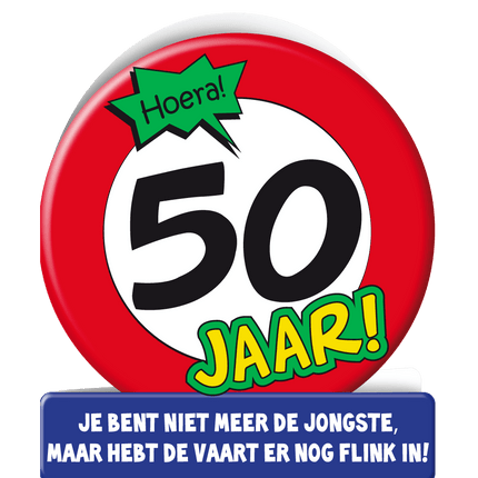 Verjaardagskaart 50 Jaar Verkeersbord 16,5cm van Paper Dreams koop je bij Partywinkel