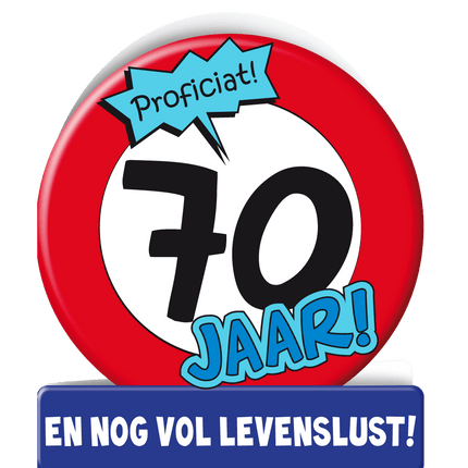 Verjaardagskaart 70 Jaar Verkeersbord 16,5cm van Paper Dreams koop je bij Partywinkel