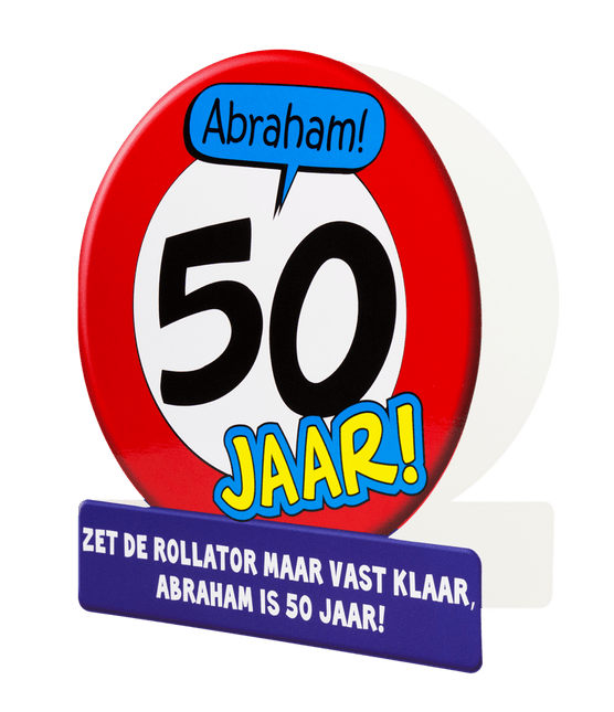 Verjaardagskaart Abraham Verkeersbord 16,5cm van Paper Dreams koop je bij Partywinkel