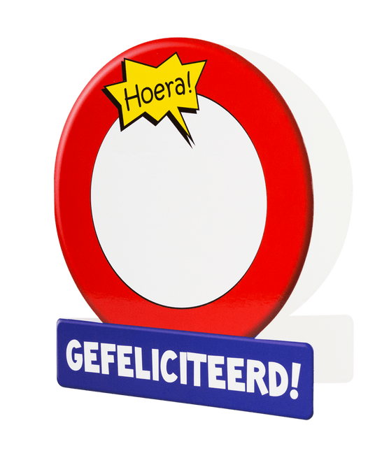 Verjaardagskaart Blanco Verkeersbord 16,5cm van Paper Dreams koop je bij Partywinkel