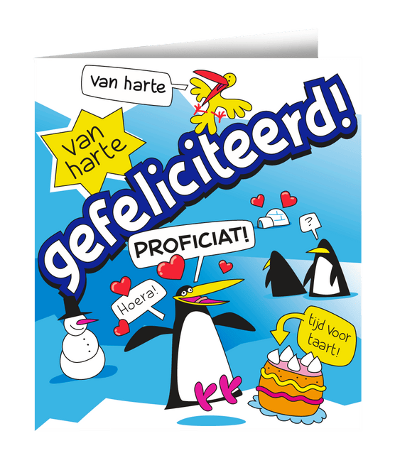 Verjaardagskaart Gefeliciteerd Cartoon 16,5cm van Paper Dreams koop je bij Partywinkel