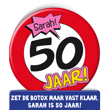 Verjaardagskaart Sarah Verkeersbord 16,5cm van Paper Dreams koop je bij Partywinkel