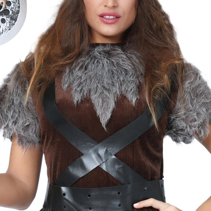 Viking Kostuum Bruin Grijs Dames van Fiestas Guirca koop je bij Partywinkel