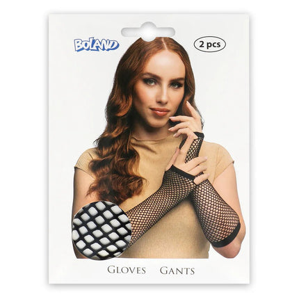 Visnet Handschoenen Zwart Lang van Boland koop je bij Partywinkel