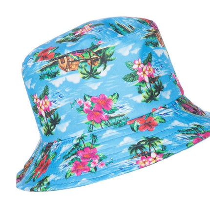 Hawaii Bucket Hat Blauw van Wilbers & Wilbers koop je bij Partywinkel