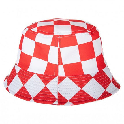 Vissershoedje Rood /Wit Geblokt van PartyXplosion koop je bij Partywinkel