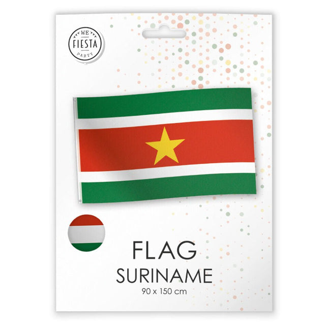 Vlag Suriname 1,5m van WeFiesta koop je bij Partywinkel