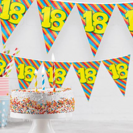 Vlaggenlijn 12 Jaar Gekleurd 10m van Paper Dreams koop je bij Partywinkel