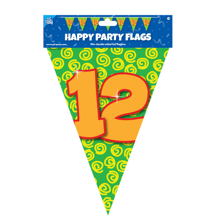 Vlaggenlijn 12 Jaar Gekleurd 10m van Paper Dreams koop je bij Partywinkel