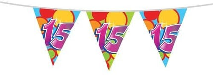 Vlaggenlijn 15 Jaar 10m van Haza Witbaard koop je bij Partywinkel