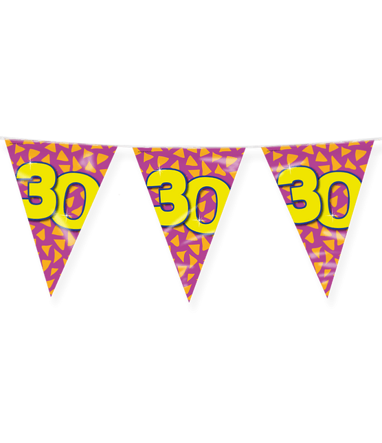Vlaggenlijn 30 Jaar Gekleurd 10m van Paper Dreams koop je bij Partywinkel