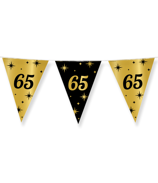 Vlaggenlijn 65 Jaar Goud Zwart 10m van Paper Dreams koop je bij Partywinkel