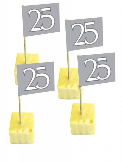 Vlagprikkers 25 Jaar Zilver 50st van Folat koop je bij Partywinkel